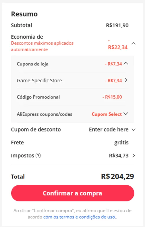 Imagem na descrição da promoção