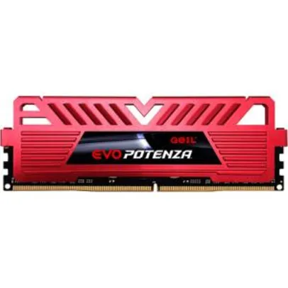 Memória DDR4 Geil Evo Potenza, 8GB 3200MHz, Red, GAPR48GB3200C16ASC | R$ 289