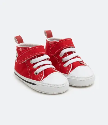 Tênis Infantil com Velcro - Tam 0 a 18 meses Vermelho