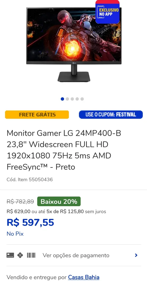 Imagem na descrição da promoção