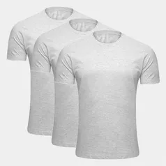 Kit Camiseta Básica Masculina c/ 3 Peças