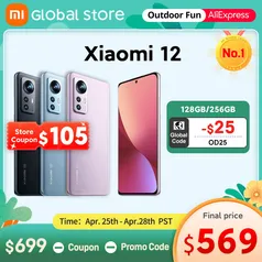 【World Premiere】Global Version Xiaomi 12 Smartphone 128GB/ 256GB NFC Snapdragon® 8 Gen 1 Octa Core 120Hz 67W 50MP Camera WIFI 6| | 