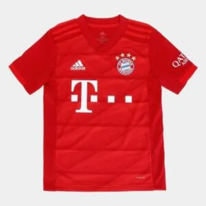 Camisa Bayern de Munique Infantil Home 19/20 s/n° Torcedor Adidas - Vermelho