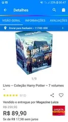 APP- Livro Coleção Harry Potter - 7 Volumes