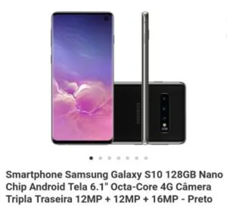 [AME R$2.379 com Ame] Smartphone Samsung Galaxy S10 128GB - R$2799