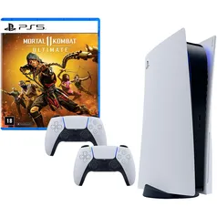 Console Playstation 5 - PS5 + 2 Controles Dualsense Playstation 5 + Game Mortal Kombat 11 Ultimate BR - PS5