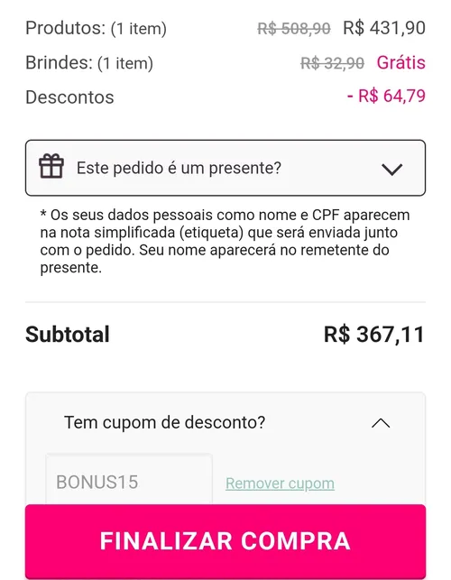 Imagem na descrição da promoção