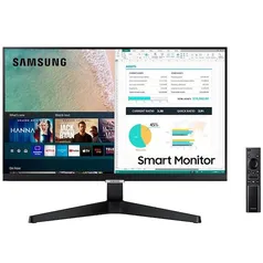 Monitor Smart Samsung 24” Full HD IPS Wi-Fi Bluetooth Tizen Tap View HDMI HDR Série M5 Preto