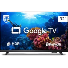 Smart TV Philips 32 HD 32PHG6918/78, Google TV, Comando de Voz, HDR, 3 HDMI, Wifi 5G, Bluetooth