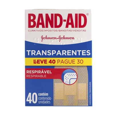 Curativos BAND AID® Transparente Leve 40 com Preço Especial