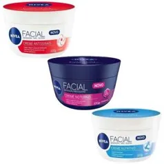 Kit x3 Creme Facial Nivea Noturno/Nutritivo/Antissinais 100G | R$68