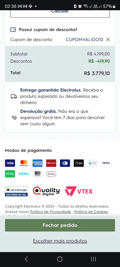 Imagem na descrição da promoção