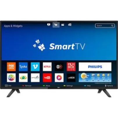 [Cartão Shoptime] Smart TV LED 43” Philips Full HD 43PFG5813/78 - Conversor Digital Wi-Fi 2 HDMI 2 USB por R$ 1.201