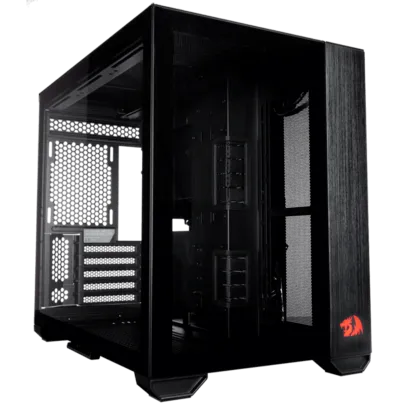 Gabinete Gamer Lian Li O11 Dynamic mini Redragon Edition, Mid Tower, Vidro Temperado, ATX, Black, Se