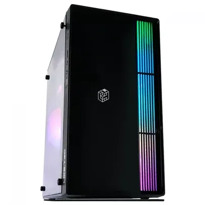 Gabinete Gamer Liketec Prime RGB, Mid Tower, Acrílico, M-ATX, Black, Sem Fonte, Sem Fan