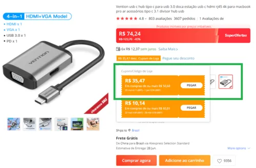 Imagem na descrição da promoção