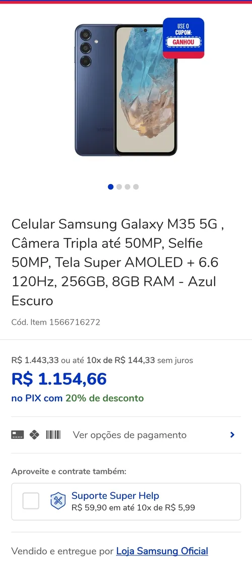 Imagem na descrição da promoção