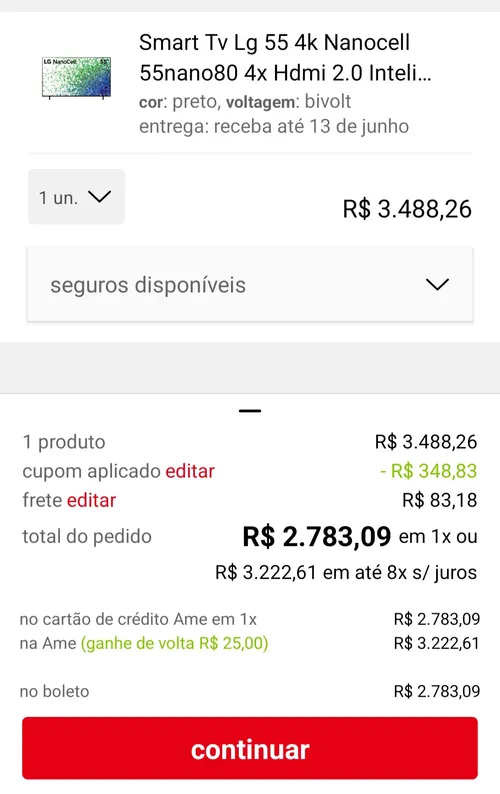 Imagem na descrição da promoção