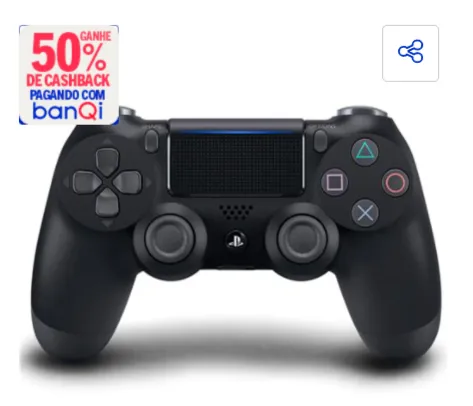 [Banqi R$ 174] Controle sem Fio DualShock 4 Sony PS4 - Jet Black