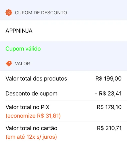 Imagem na descrição da promoção