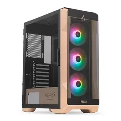 Gabinete Gamer Pichau Pouter 3 Assasin's Creed Mirage, RGB, Mid-Tower, Lateral de Vidro, Com 3 Fans, Preto e Branco, PG-P03-MRG