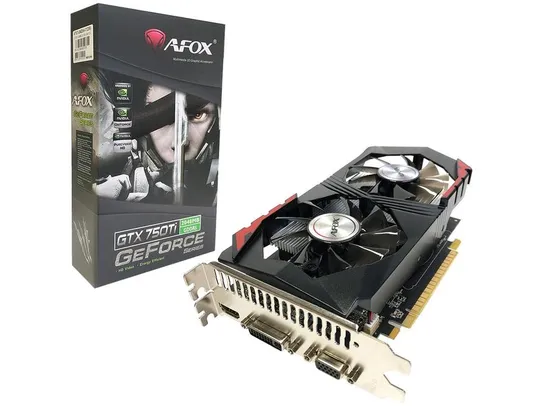 Placa de Vídeo Afox NVIDIA GeForce GT 750 Ti - 2GB GDDR5 128 Bits AF750TI-2048D5H5-V7 | R$ 818