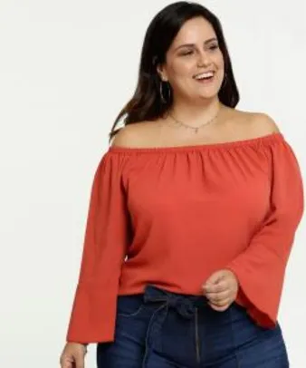 Blusa Feminina Ombro a Ombro Crepe Plus Size Marisa | R$ 40