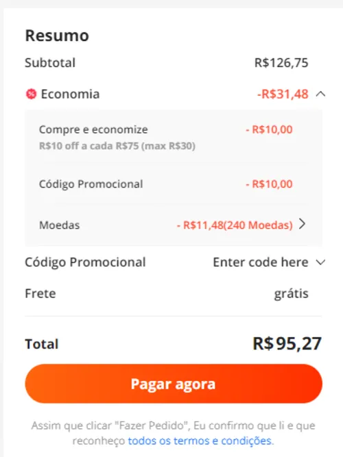 Imagem na descrição da promoção