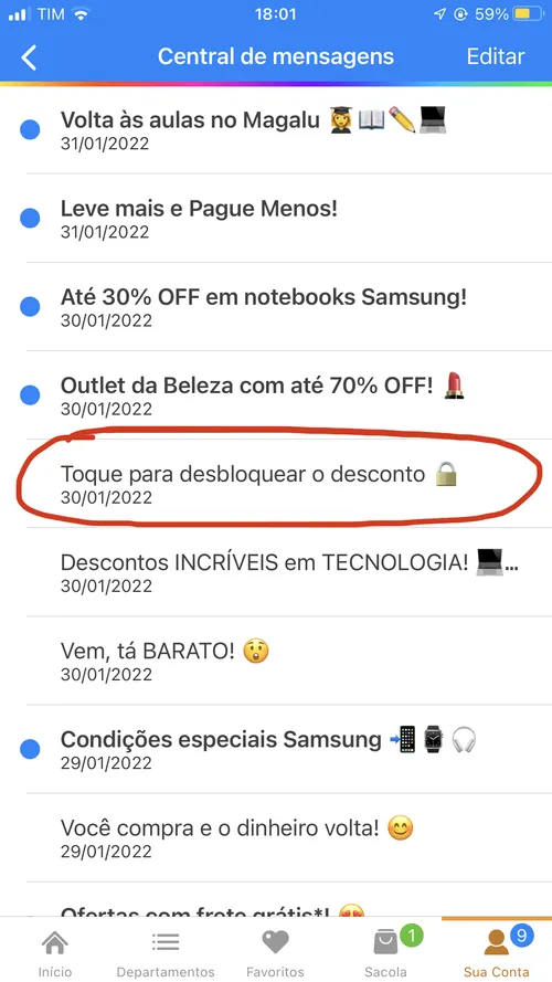 Imagem na descrição da promoção