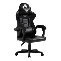 Cadeira Gamer Fox Racer Nordic, 125kg, Courino, Encostos Ajustável, Preto