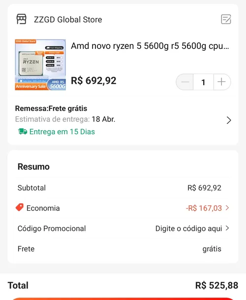 Imagem na descrição da promoção