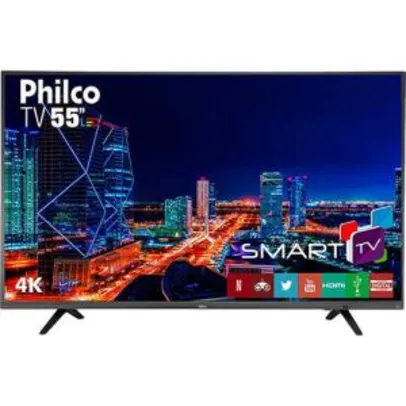 Smart TV LED 55" Philco PTV55U21DSWNT UHD 4K com Conversor Digital 3 HDMI 2 USB Wi-Fi Netflix - Titânio por R$ 2069