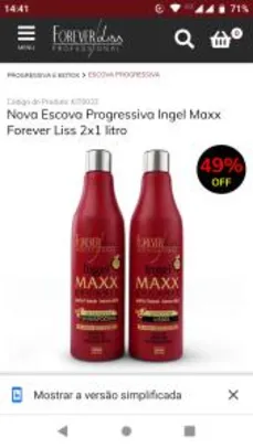 Nova Escova Progressiva Ingel Maxx Forever Liss 2x1 litro | R$95