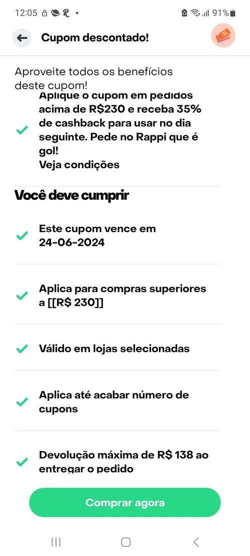 Imagem na descrição da promoção