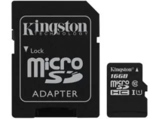 Cartão de Memória 16GB Micro SD Kingston Classe 10 - com Adaptador Canvas Select - R$28,90