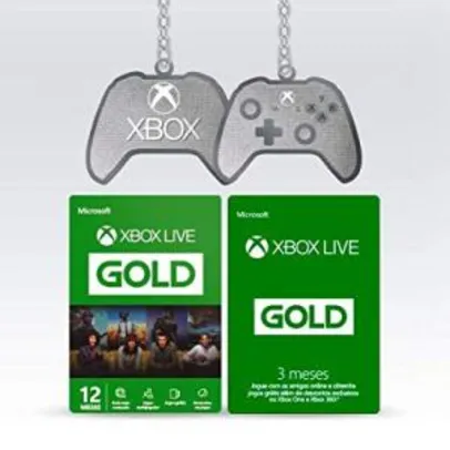 Microsoft Xbox Live Gold - 12 Meses + Chaveiro + 3 meses gratis por R$ 149