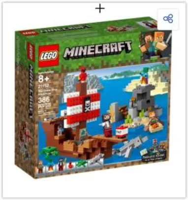LEGO Minecraft - A Aventura do Barco Pirata 21152 – 386 Peças | R$ 179