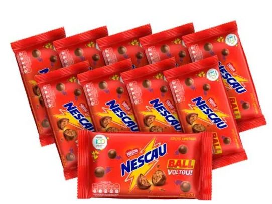 Kit 10 Unidades Nescau Ball Chocolate 75 g