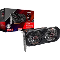 Placa de Vídeo ASRock Radeon RX 6500 XT , 4GB, GDDR6, Dual Fan.