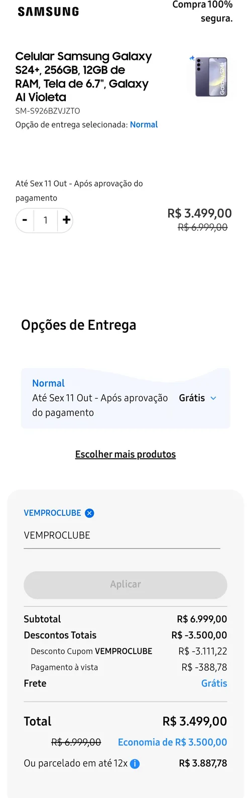 Imagem na descrição da promoção