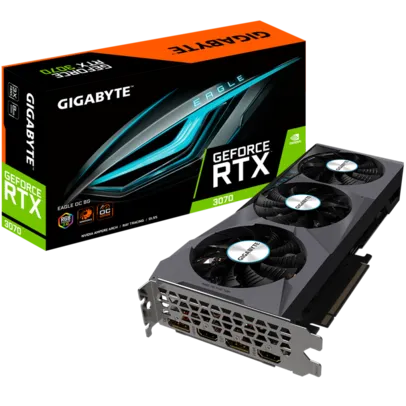 Placa de Vídeo Gigabyte GeForce, RTX 3070 Eagle OC, 8GB, GDDR6, 256Bit, GV-N3070EAGLE OC-8GD