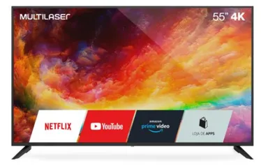 [AME R$ 1530] Smart TV 55 Polegadas 4k  Wifi Integrado - Multilaser - TL025M