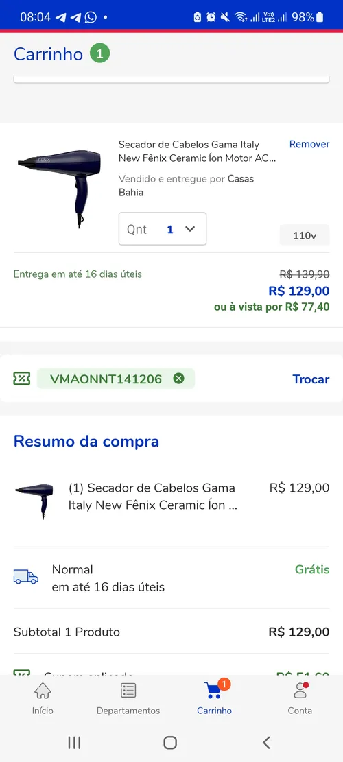 Imagem na descrição da promoção