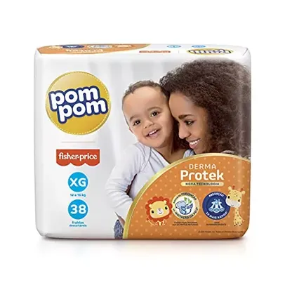 [4 PCT] Pom Pom Derma Protek - Fralda, Mega XG, 152 Unidades