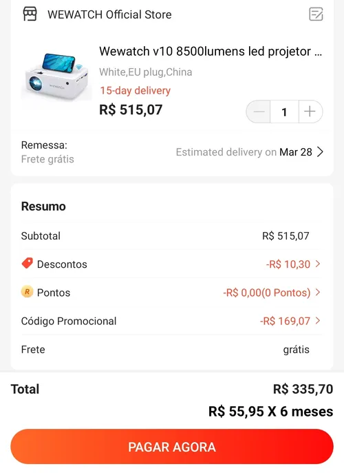 Imagem na descrição da promoção