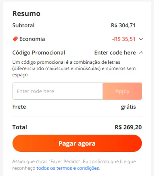 Imagem na descrição da promoção