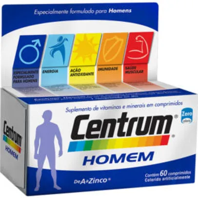 Centrum Homem 60 Comprimidos Suplemento Vitamínico | R$ 49