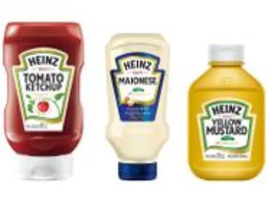 [Leve 3 pague 2] Kit Tradicional Heinz 03 Unidades Ketchup