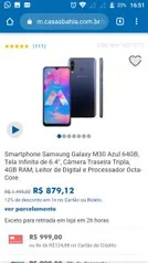 Smartphone Samsung Galaxy M30 Azul 64GB - R$879