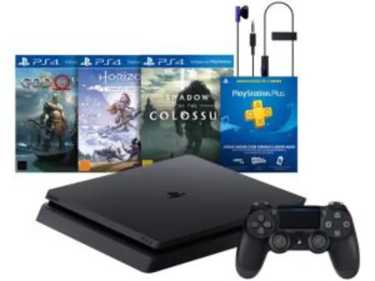 Playstation 4 Slim Hits Bundle 1TB Sony 1 Controle - com 3 Jogos - R$2.089